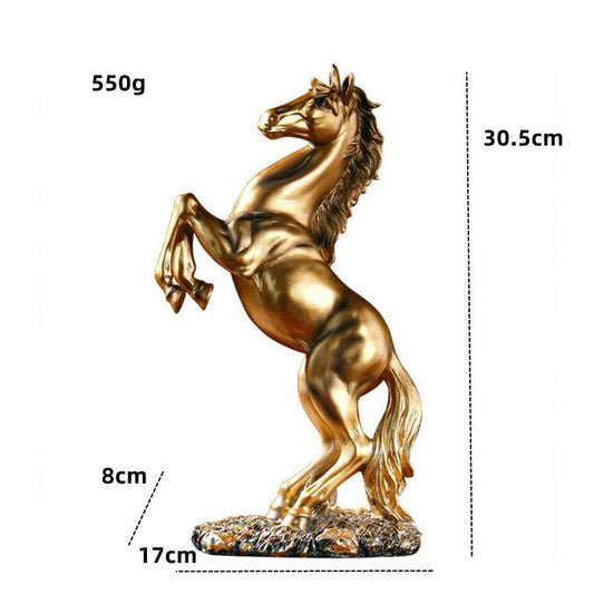 Statuette de cheval debout en résine /Symbole - monespacechien.com